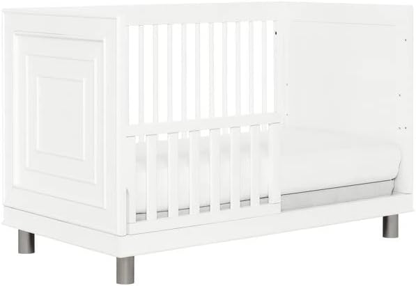 Toddler Bed Safety Guard Rail for Evolur Baby Convertible Cribs - Solid Wood Rail for Convertible Crib to Toddler Bed Conversion - Safety Bed Rail for Children (White, Model 814)