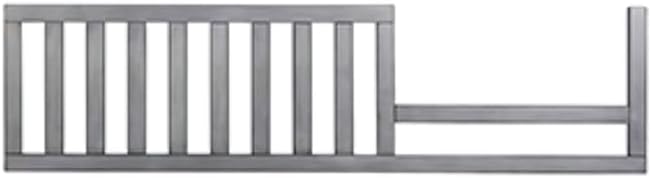Toddler Bed Safety Guard Rail for Evolur Baby Convertible Cribs - Solid Wood Rail for Convertible Crib to Toddler Bed Conversion - Safety Bed Rail for Children (Steel Grey, Model 811)