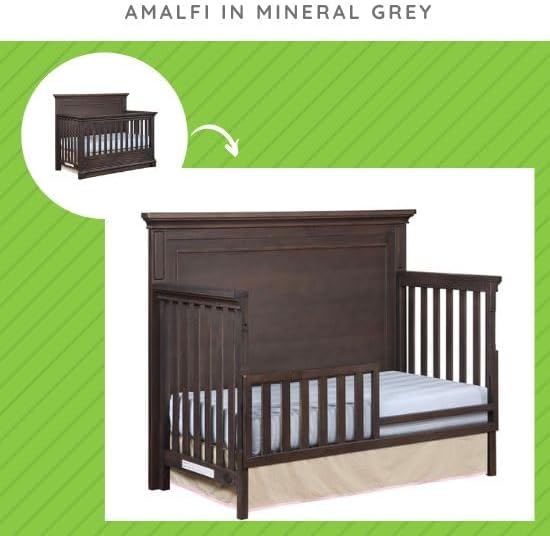 Toddler Bed Safety Guard Rail for Dolce Babi Convertible Cribs - Solid Wood Rail for Convertible Crib to Toddler Bed Conversion - Safety Bed Rail for Children (Mineral Grey)