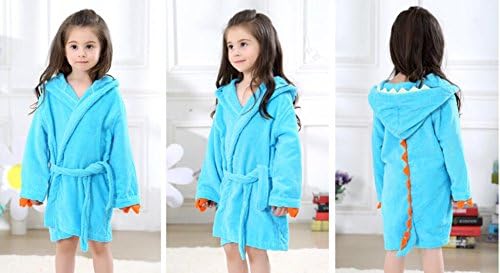 Kids Boys Girls Bath Robe Toddler Cotton Towel Animal Baby Dinosaur Hooded Bathrobe