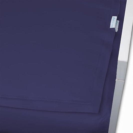 QuickZip Crib Extra Zip-On Sheet (SecureFit Wraparound Base Not Included) - Faster, Safer, Easier Baby Crib Sheets - Deep Navy 100% Cotton - Fits All Standard Crib Mattresses