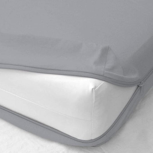 Mattress Protector Queen Size 100% Waterproof Zippered Cover, 15 Inches Deep, Six-Sided Mattress Encasement for Bed, Zipper Closure Style (Light Grey)