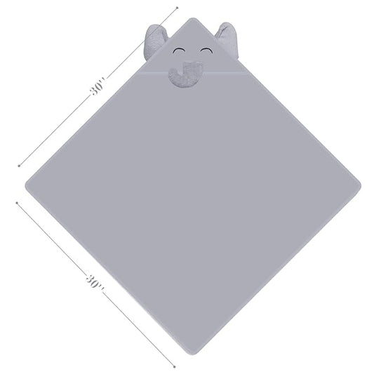 YOYOO Premium Baby Bath Towel – Viscose Derived from Bamboo, Baby Hooded Towels - Newborn Essential Cute Grey Little Elephant -Perfect Baby Registry Gifts for Boy Girl