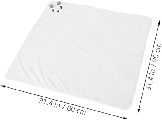 2pcs Hooded Bath Towels for Coral Fleece Soft Absorbent Animal Design Bathrobe Cape for Newborns Bath Swimming Beach Use