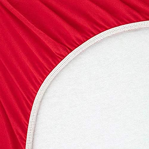 SheetWorld Fitted Baby Bassinet Sheet fits Milliard Side Sleeper Bedside Bassinet 19 x 35, 100% Cotton Jersey, Hypoallergenic, Butter Soft, Solid Red, Made in USA