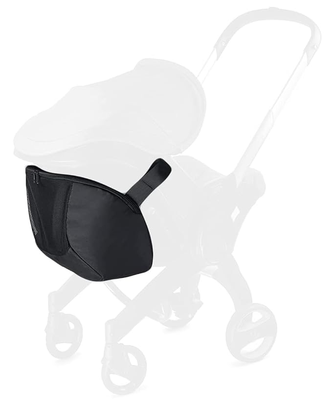 Infant Stroller Clip-On Storage Bag compatible with Doona, Pram Buggy Organizer Bag with Non-Slip Zipper Snap-On Stroller Bag & Large Storage Space, Baby Stroller Pushchair Accessory fit Doona
