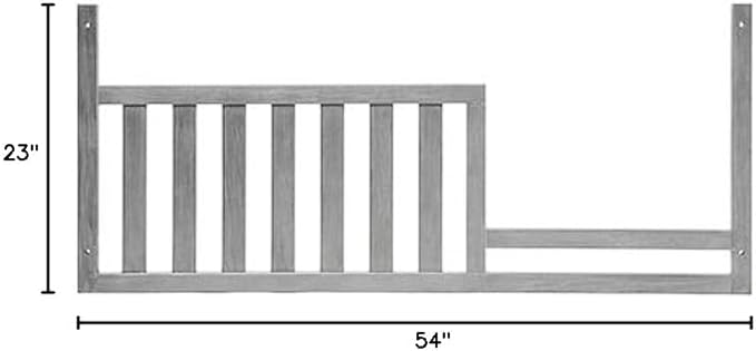 Toddler Bed Safety Guard Rail for Oxford Baby, Soho, Ozlo & Avalon Baby Convertible Cribs - Solid Wood Rail for Toddler Bed Conversion - Safety Rails for Children (Cloud Gray, Option 1)