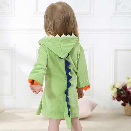 Kids Boys Girls Bath Robe Toddler Cotton Towel Animal Baby Dinosaur Hooded Bathrobe