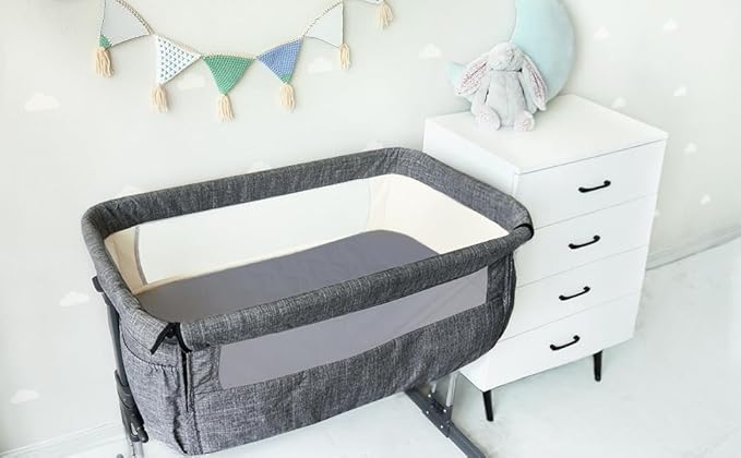 Bassinet Mattress Pad Cover, Fits 21” x 31” Maxi COSI Iora, Cloud Baby, VaVaSoo Rocking, Yacul and Simmons Kids Bassinet, 2 Pack, Ultra Soft Waterproof Breathable, White and Grey