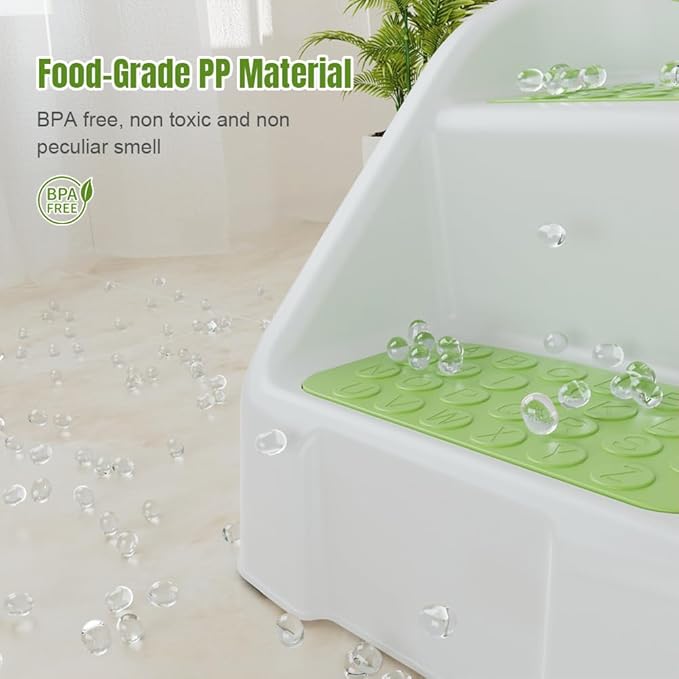 Step Stool for Toddlers, Toddler Step Stool for Bathroom Sink, Foldable Non-Slip Kids Stool with Handle, 2 Step Stools for Kids, Toddler Stool for Kitchen Bedroom Counter Sink