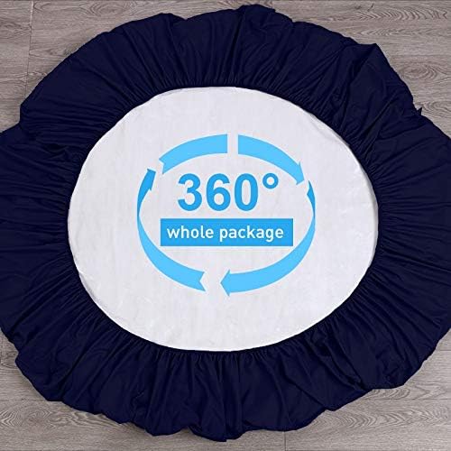 Mecerock 6 Colors Navy Blue Queen Size Waterproof Mattress Protector Washable Mattress Cover Fitted to 18" Deep