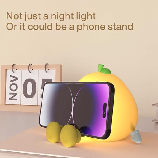 DNBFLLK Grapefruit Night Light for Nursery - Silicone Touch Lamp, 3 Adjustable Brightness, USB-C Rechargeable, Baby-Safe Bedside Light, Toddler Sleep Training & Kids Room Decor