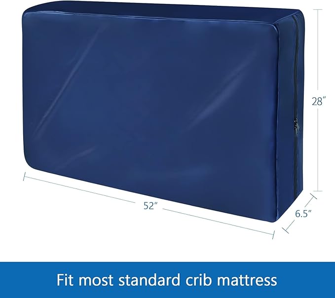 Coldwind Crib Mattress Bag Waterproof Heavy Duty Moving Bag with Strong Zipper Reusable Crib Mattress Cover for Moving, 2 Pack, Navy