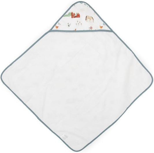 Little Unicorn Premium Infant Hooded Bath Towel| Soft & Absorbent Cotton & Terry Fabric for Newborns (Farmyard)
