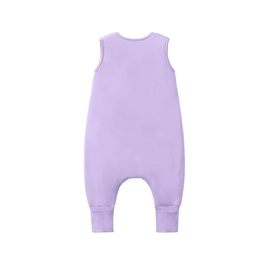 Baby/Toddler Sleep Sack with Legs, Rayon from Bamboo 95% + 5% Spandex, 1.0 TOG, 2‑Way Zipper Sleeping Bag, Walker‑Friendly 12-18M Purple