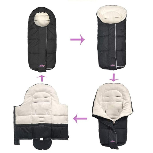 Waterproof Winter Universal Stroller Bunting Bag Toddler,Width Adjustable Stroller Blanket Fits Baby Growth