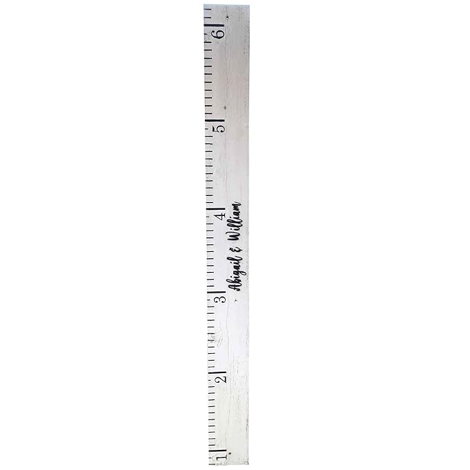 Rockin' Wood Custom Name Growth Chart Reclaimed Wood Naturally Weathered Hand Painted Kids Toddler Children Ruler Style Growth Measurement Chart No Vinyl Weathered Grey
