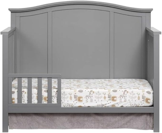 Pemberly Row Contemporary Wood Guard Rail in Dove Gray Finish