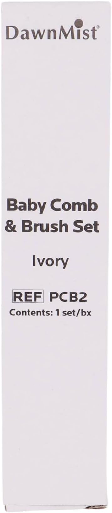 Dukal PCB2 DawnMist Baby Comb & Brush Set – Ivory – Gentle, Non-Scratch Grooming Tools with Soft Bristles for Newborns – 1 Set