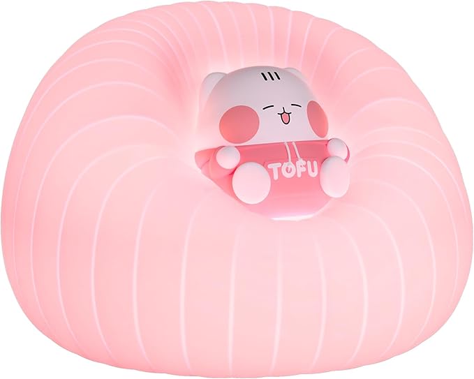 ICARER FAMILY Night Light for Bedroom, Rechargeable LED Lamp with Adjustable Brightness and Automatic Shut-Off, Soft Silicone Design, Touch Control, Gift for Infants, Toddlers, Girls, and Boys