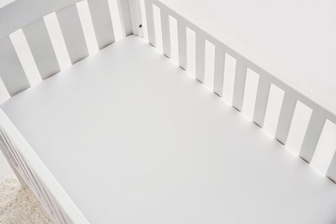 American Baby Company 2 Pack Fitted Crib Sheets 52" x 28" - Ultra Soft Microfiber Crib and Toddler Bed Sheets, White/Navy, Neutral for Boys & Girls