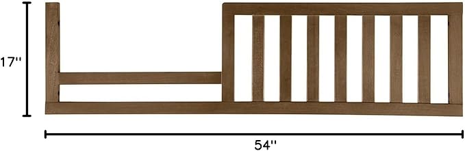 Toddler Bed Safety Guard Rail for Westwood Design Convertible Cribs - Solid Wood Rail for Convertible Crib to Toddler Bed Conversion - Safety Rails for Children's Beds (Harvest Brown, Westfield Crib)