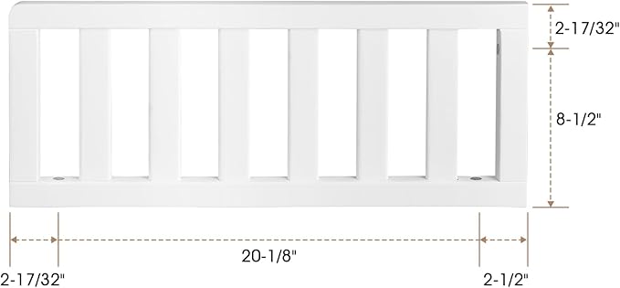 Toddler Safe Guardrail Compatible with Delta Children Convertible Crib, Crib Rail for Prevent Toddler from Rolling Off The Bed, White