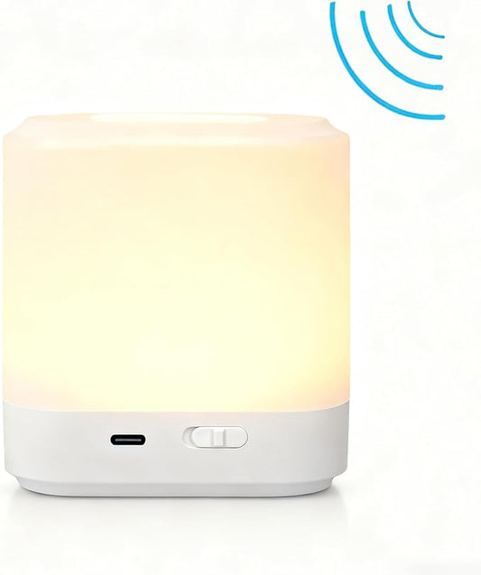 LIPKAHH Touch Lamp for Nightstand,Speech Control Bedside Lamp Touch Control for Bedrooms,Smart Rechargeable Night Light,Eye Caring Battery Dimmable Night Lamp for Nursery Kids & Adult