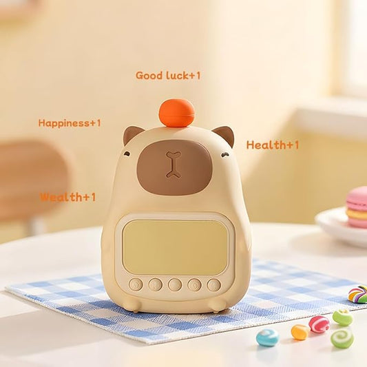 DNBFLLK Capybara Alarm Clock with Night Light for Kids, Cute Toddler Alarm Clocks for Bedrooms Ok to Wake Clocks for Girls and Boys, Rechargeable Silicone Animal Tabletop Lamp for Kid