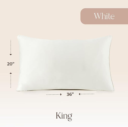 Organic Cotton Pillow Protector - 100% Waterproof Pillow Protector King Size GOTS & Fairtrade Certified - 140GSM Hypoallergenic Machine Washable Breathable Cover with Edge Piping - 2 Pack (King)