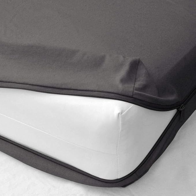 Mattress Protector Queen Size 100% Waterproof Zippered Cover, 15 Inches Deep, Six-Sided Mattress Encasement for Bed, Zipper Closure Style (Dark Grey)