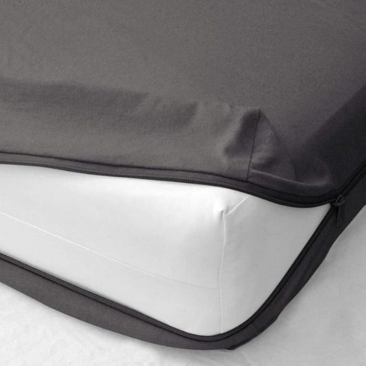 Mattress Protector 48x75 3/4 Full Bunk 100% Waterproof Zippered Cover, 8 Inch Deep, Six-Sided Encasement for Camper & Travel Trailer Beds (Dark Grey)