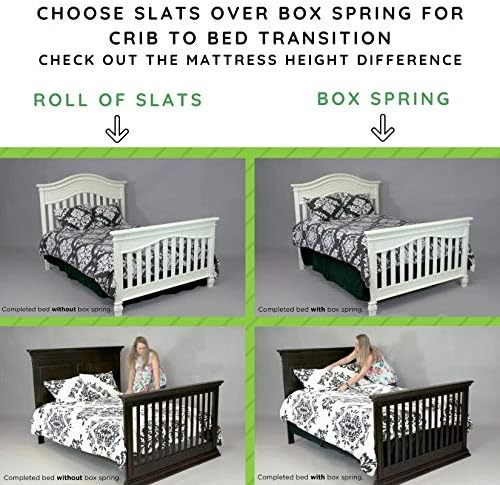 CC KITS Universal Replacement Bed Rails for Twin Size and Full Size - Solid Wood Hook-On Rails with Support Slats Included - Easy Installation - Premium Bed Rail (Espresso, Full Size)