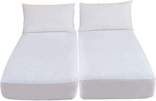 Waterproof Mattress Protectors Split California King 9" Depth, Zippered Mattress Cover Soft Breathable Encasement Great for Dorms Hotel,36"x84"x2