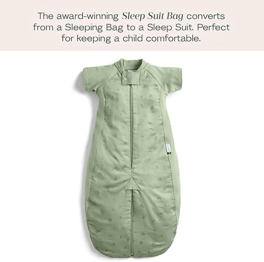 ergoPouch Sleep Suit Bag 0.2 TOG – Baby Sleep Sack & Wearable Blanket, 2-in-1 Convertible Sack to Suit with Legs for Safe Movement, Regulates Temperature Overnight, Unisex (Willow, 3-12 Months)