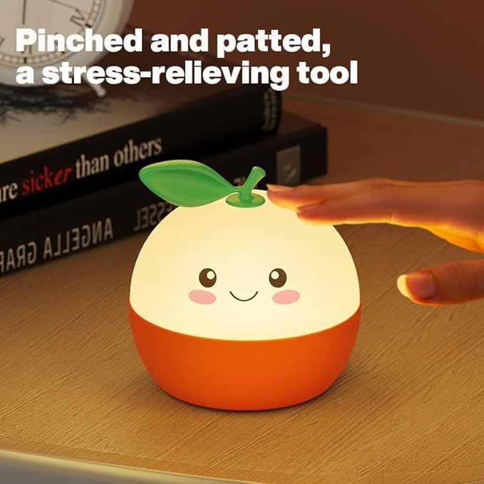 DNBFLLK Tangerine Night Light,Cute Orange Sleep Light,Night Light for Kids,Charming lamp Decoration for Children's Rooms, Delightful Gifts for Baby Boys and Girls, Christmas Presents