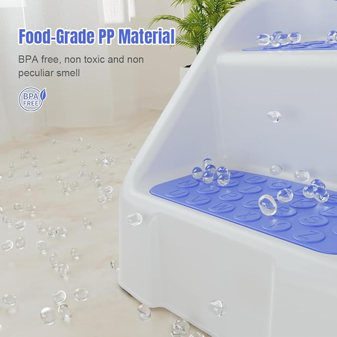 Step Stool for Toddlers, Toddler Step Stool for Bathroom Sink, Foldable Non-Slip Kids Stool with Handle, 2 Step Stools for Kids, Toddler Stool for Kitchen Bedroom Counter Sink