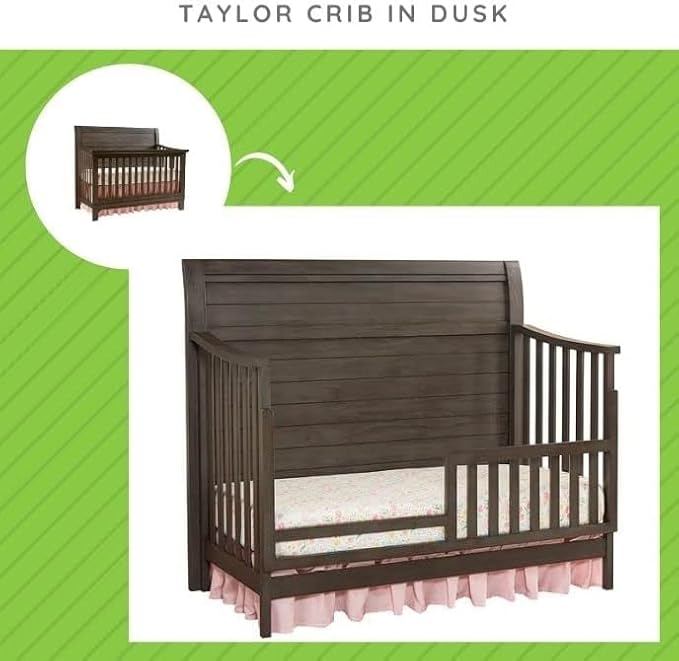 Toddler Bed Safety Guard Rail for Westwood Design Convertible Cribs - Solid Wood Rail for Convertible Crib to Toddler Bed Conversion - Safety Rails for Children's Beds (Dusk, Taylor)