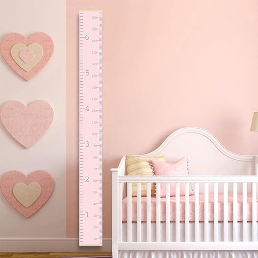 Nustila Height Chart for Kids Minimalist Pink Nordic Growth Chart for Wall, Kids Measuring Chart Height Tracker for Wall Playroom Decor Nursery Room Essentials 79 x 7.9 in