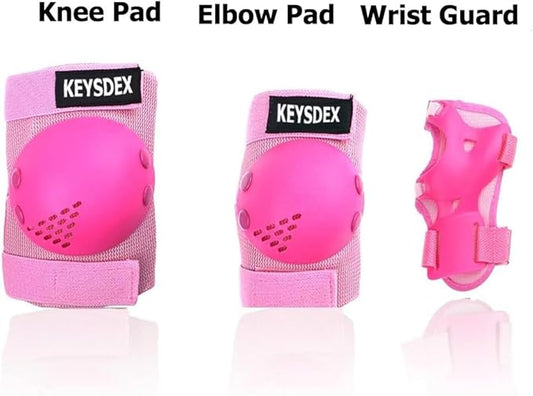 Kids/Youth Knee Pads Elbow Pads Wrist Guards Protective Gear Set for 3-15 Years, Child Roller Skates, Cycling, BMX Bike, Skateboard, Inline Skating, Scooter Riding and Outdoor Sports