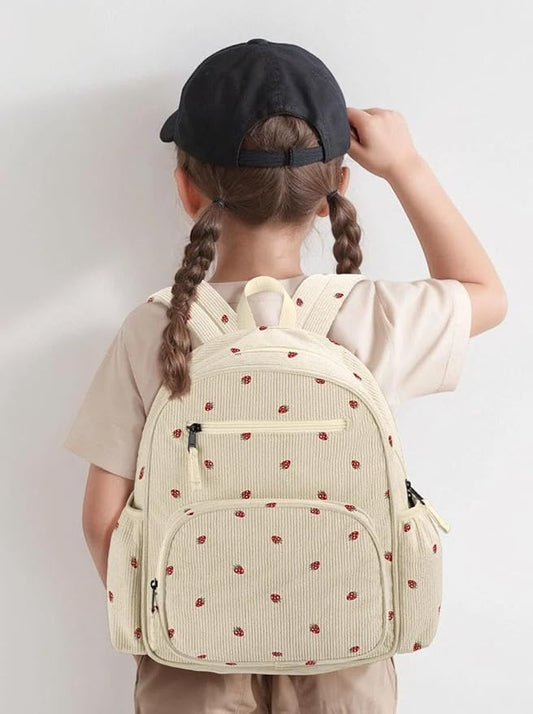 atgark Corduroy Toddler Backpack for Girls 2-5, Preschool Kindergarten Backpack - Cute Kids Backpacks for Girls 13.7" H Fit Folder