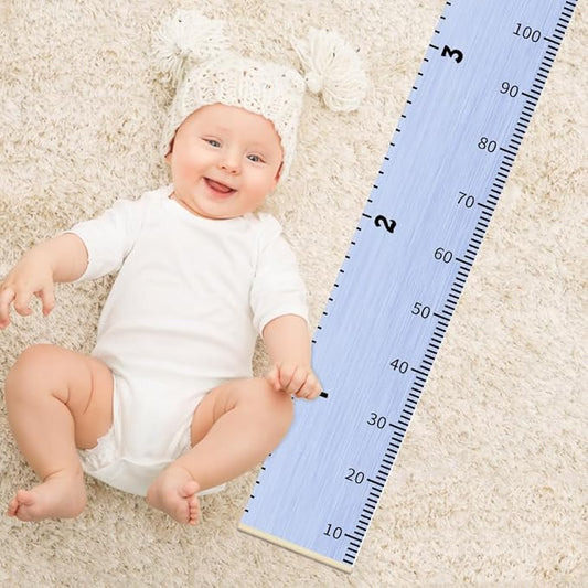 Nustila Canvas Growth Chart for Kids Unisex Kids Room Wall Decor Purple Measuring Height Chart- Wall Tape with Height Chart for Kids Baby Nursery Room Décor 79" x 7.9"