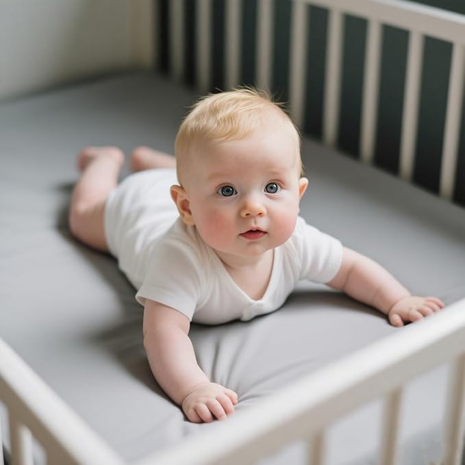 American Baby Company 2 Pack Fitted Crib Sheets 52" x 28" - Ultra Soft Microfiber Crib and Toddler Bed Sheets, Gray/Navy, Neutral for Boys & Girls