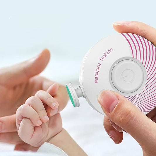 Electric Baby Nail Trimmer, Baby Nail File, Safe Baby Nail Clippers, 6 Grinding Heads Queit Baby Nail Polish Grooming Kit for Newborn Infant Toddler Adult Battery Operated (Not Included)