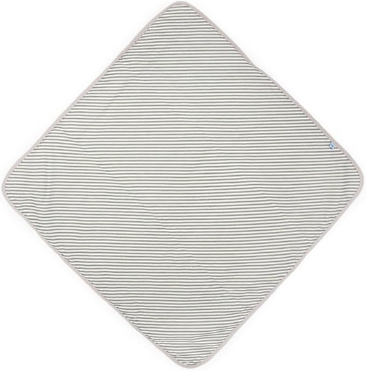 Little Unicorn Premium Infant Hooded Bath Towel| Soft & Absorbent Cotton & Terry Fabric for Newborns (Grey Stripe)