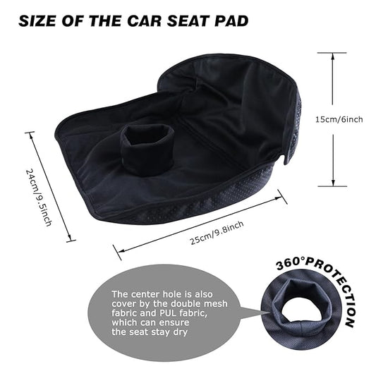 Piddle Pads, Multi-use and Leak Free Lines for Baby Stroller, High Chair & Car Seat, Waterproof Toilet Training Seat Covers for Toddles (Black (1 Pack))