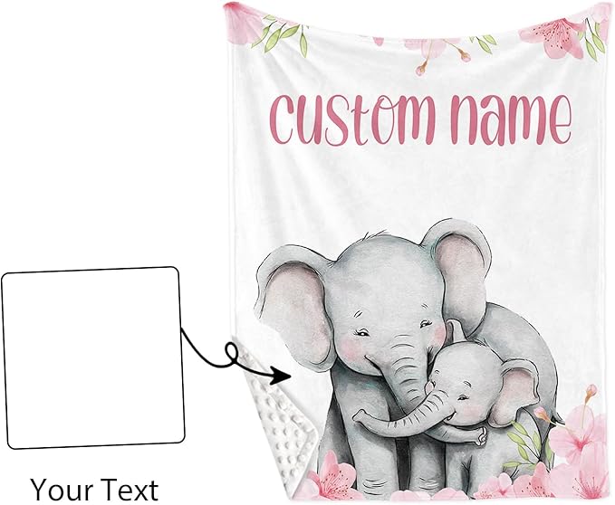 Personalized Crib Bedding Set, Newborns Set with Name, 2 Pcs Animal Theme Baby Crib Set for Girls Boys, Double Layer Blanket and Crib Sheet, Comfort and Soft