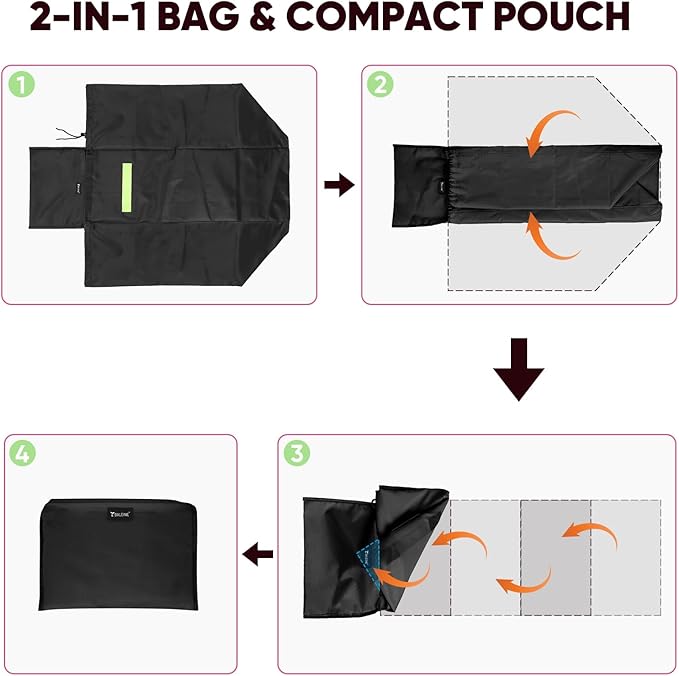 BALEINE Car Seat Travel Bag for Airplane, Water-Resistant Car Seat Bags for Air Travel, Foldable Cover with 3 Handles, Fits Toddler Carseat, Convertible and Booster Seats (Black)