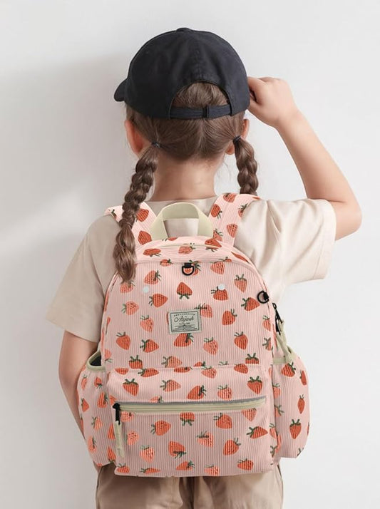 atgark Corduroy Toddler Backpack for Girls 2-5: Preschool Backpack for Girls