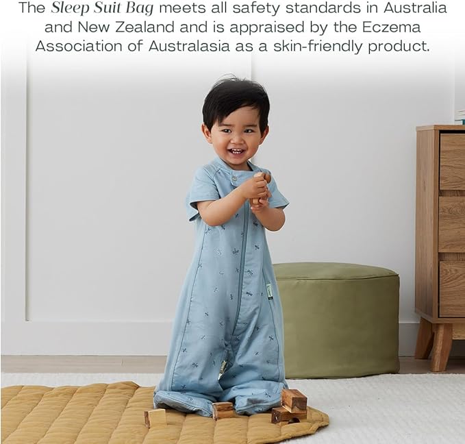 ergoPouch Sleep Suit Bag 0.2 TOG – Baby Sleep Sack & Wearable Blanket, 2-in-1 Convertible Sack to Suit with Legs for Safe Movement, Regulates Temperature Overnight, Unisex (Dragonflies, 8-24 Months)